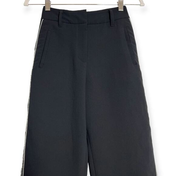 Wilfred Jallade Pant Crepe Cropped High-Waisted SIZE 00 Black Contrast Stripe - Picture 7 of 11